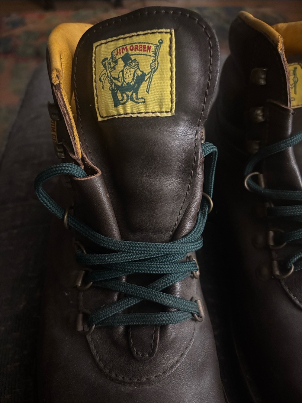 JIM GREEN Brown Leather Men's Hiking Boots - Dark Brown